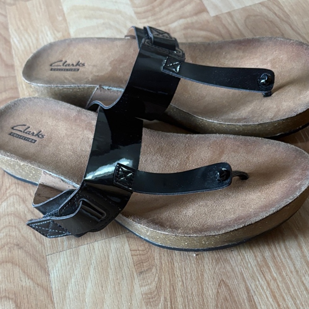 Clarks Women's Black and Brown Sandals